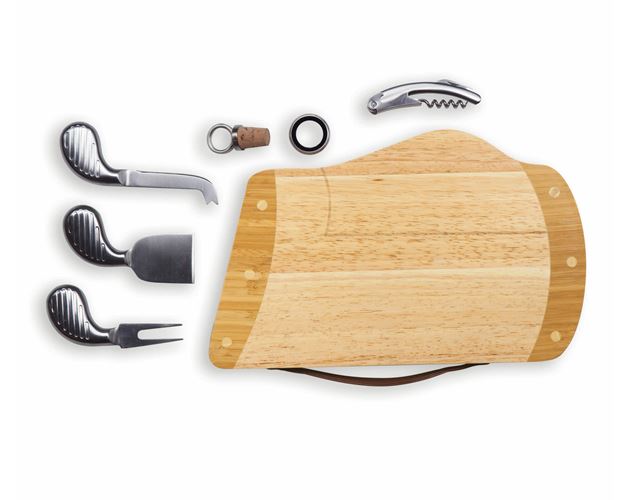 Caddy Golf Bag-Shaped Cheese/Cutting Board w/6 Wine & Cheese Tools