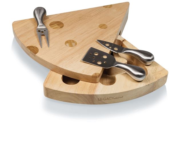 Swiss - Swivel Cutting & Cheese Board w/3 Cheese Tools