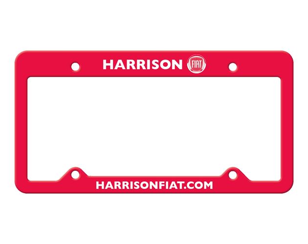 Red Auto License Frame w/ 4 Holes & Large Top Straight Panel