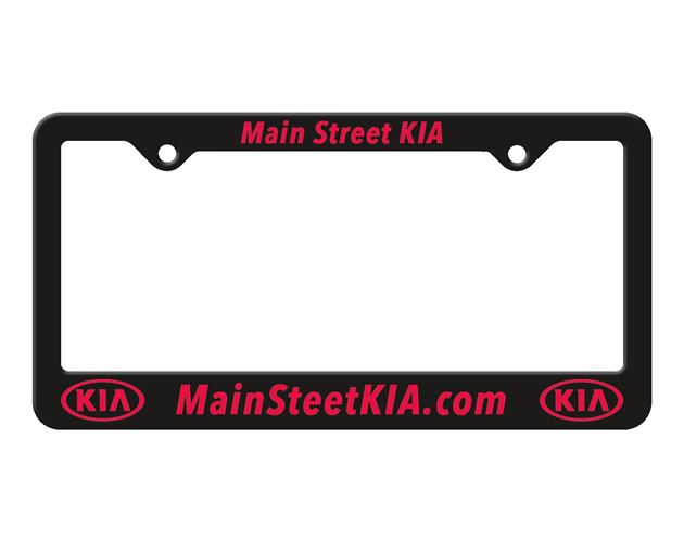 Black Auto License Frame w/ 2 Holes & Large Bottom Straight Panel