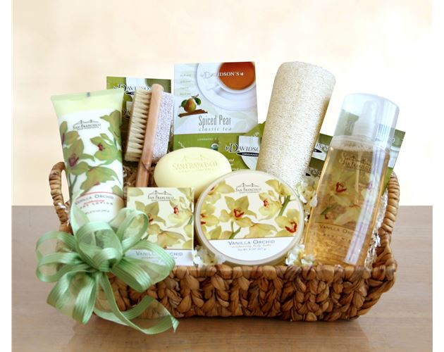 Elegant Orchid Spa Sensation Gift Basket