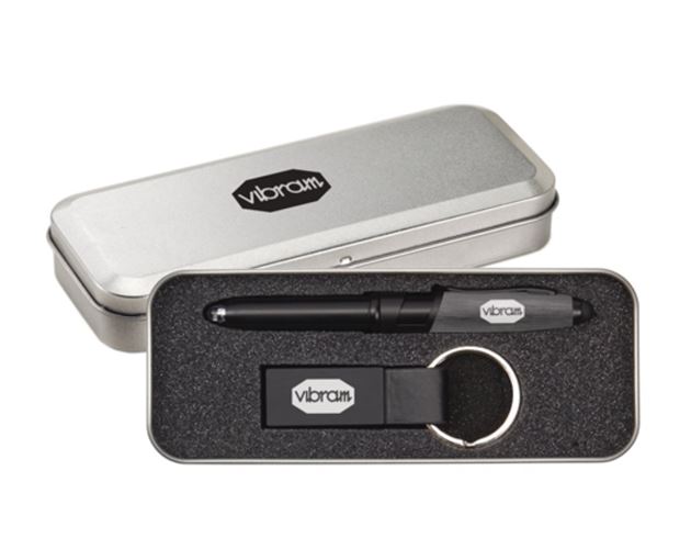 Nano Pen/Stylus/Keyring Gift Set - Gun Metal