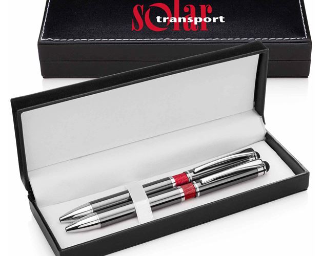 Stylus Metal Pen w/ Colored Middle Ring Gift Set