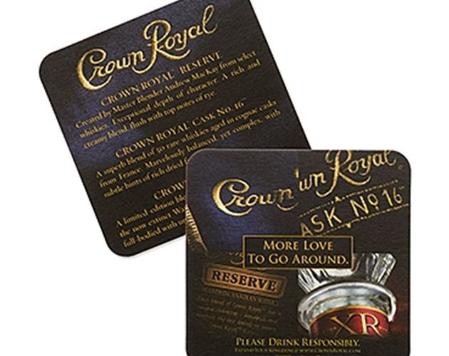 55-60 Point 4" Pulp Board Coaster Made in the USA - Round or Square