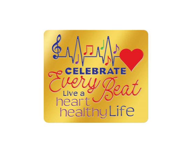Celebrate Every Beat Live Heart Healthy Life Women's Heart-Health Awareness Lapel Pin & Presentation