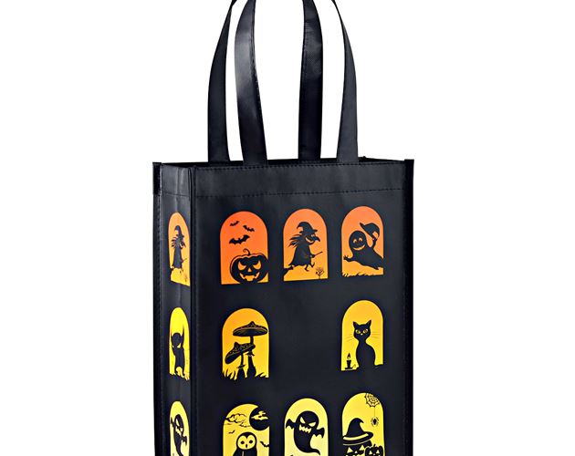 Custom Laminated Non-Woven Halloween Trick-Or-Treat Bag 9"x12"x4.5"