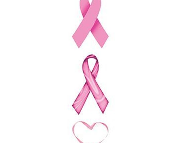 Pink Ribbons & Heart Temporary Tattoo