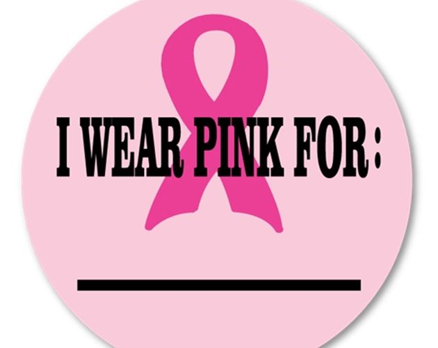 2¼" Stock Celluloid "I Wear Pink For:" Button