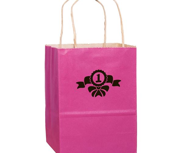 Cub Paper Shopping Bags Natural Kraft Mirage Stripe screen printed