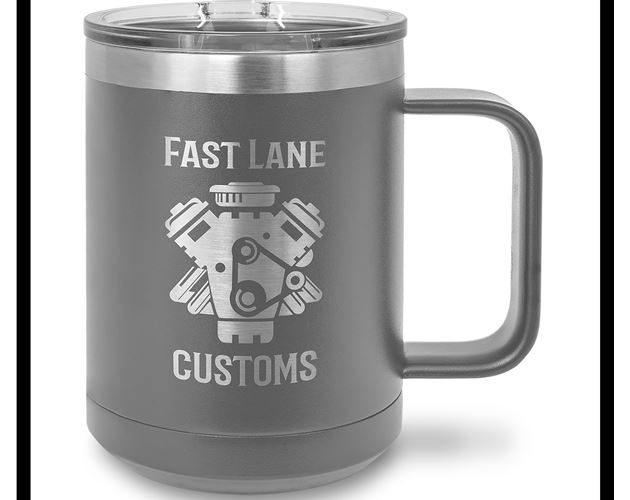 15 oz Stainless Steel Mug, Dark Gray