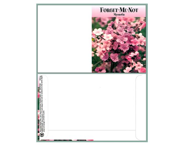 Mailable Series Pink Forget Me Not Seeds- Digital Print- Front & Back Imprint