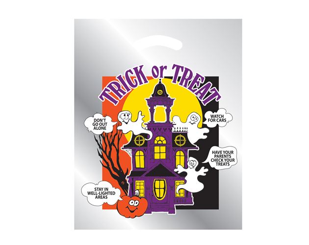 Halloween Stock Design Silver Reflective Die Cut Bag • Haunted House