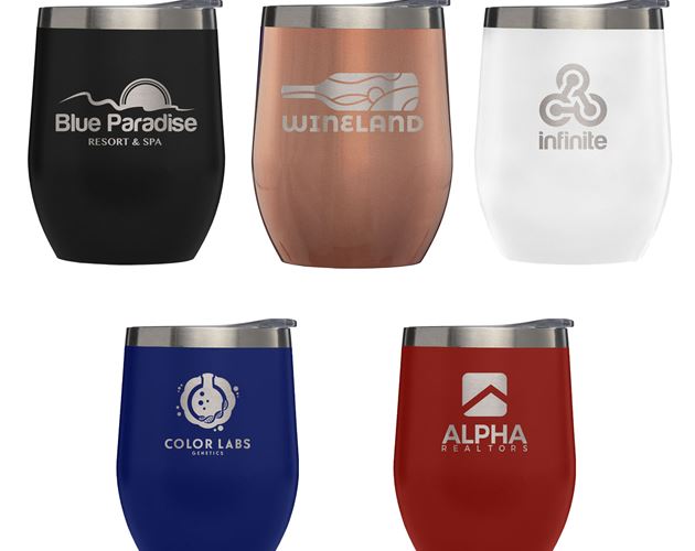Escape - 11 oz. Double-Wall Stainless Wine Cup - Laser