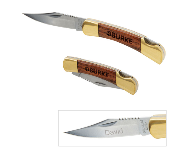 V-Line Small Rosewood Pocket Knife (Gold)