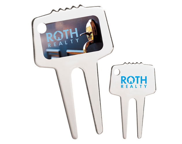 Tee Off Silver Tone Divot Repair Tool