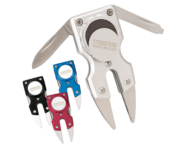 Tee Off Aluminum Multi Function Divot Repair Tool 