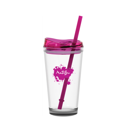 16 Oz. Fuchsia Pint2go Glass