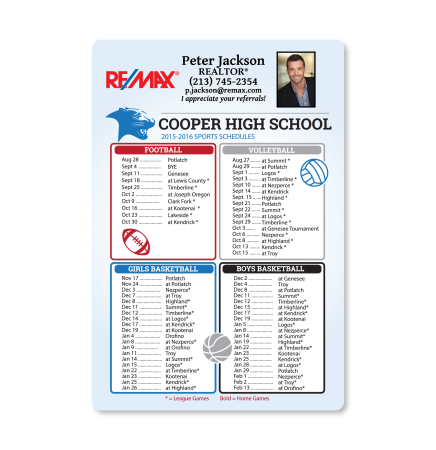 Sports Calendar Magnet
