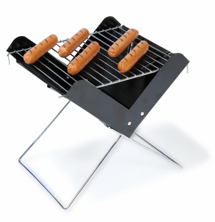 V-Grill Small Portable Charcoal BBQ Grill w/ Carry Tote