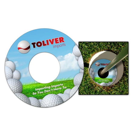 Extra Thick UV-Coated Plastic Golf Cup Ad Ringer (3.75" Diameter)