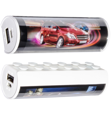 Custom Glowing - 2200mAh Power Bank w/ Phone Holder