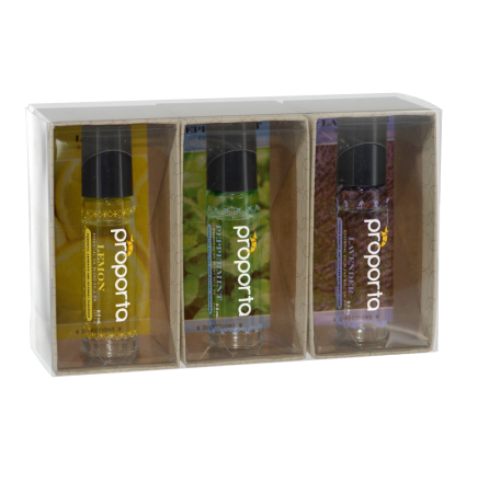 Essential Oil in 10mL Roller Bottle Gift Set - 3 Piece Box