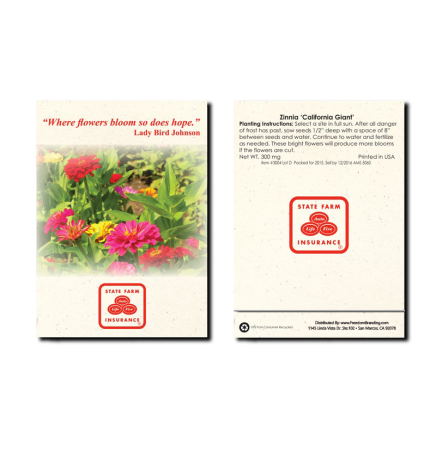 Zinnia California Giant - Flower Seed Packet