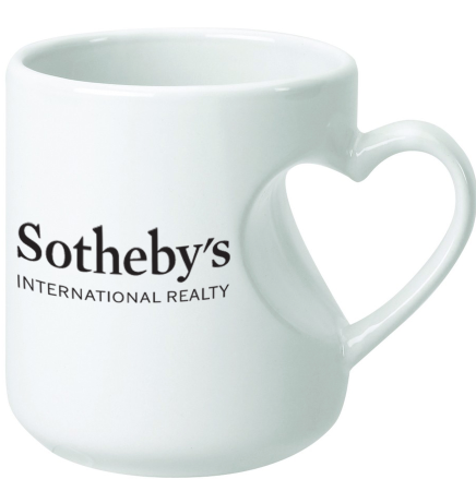12 Oz. Heart Handle White Mug