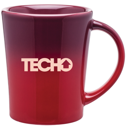14 Oz. Fire Red Emma Ombre Mug W/Ombre Gradient