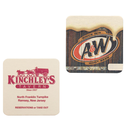 110 Pt. Natural 4" Square - Pulpboard Coasters - The 500 Line