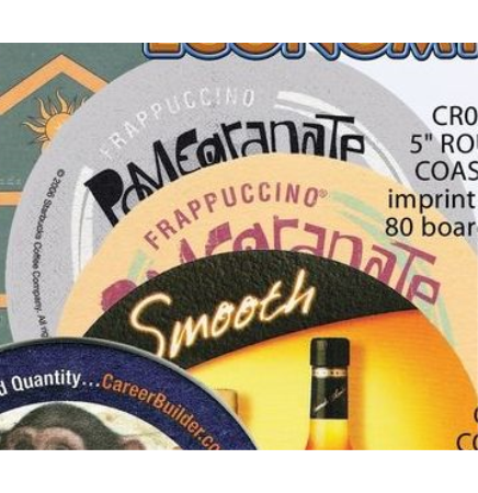 Economy 5" Round 80 Boardstock Coaster