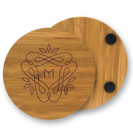 Individual Round Bamboo Coaster