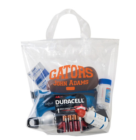 Crystal Clear Stadium Security Fused Soft Loop Handle Bag (12"x12"x6") - Flexo Ink