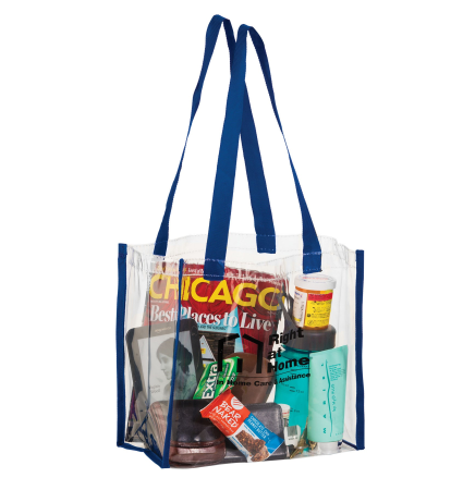 Crystal Clear Vinyl Stadium Tote Bag (12" x 6" x 12")