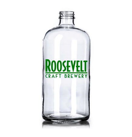32 OZ Clear Boston Round Growler