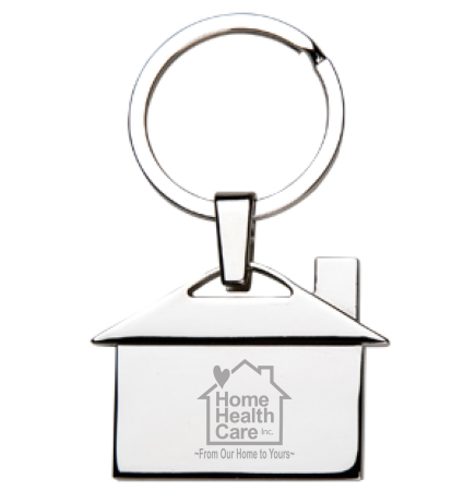 House Shaped Metal Keychain