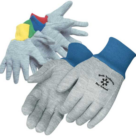Kid's Gray Jersey Gloves w/ Assorted Color Wrist