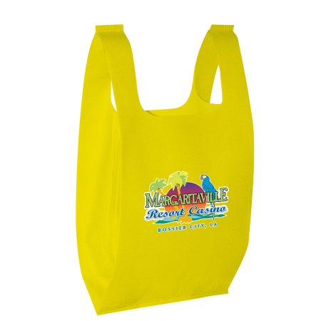 Recession Buster Non-Woven T-Shirt Bag w/Full Color (13"x7"x22") - Color Evolution