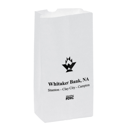 White Kraft 2# Grocery/Popcorn Bag