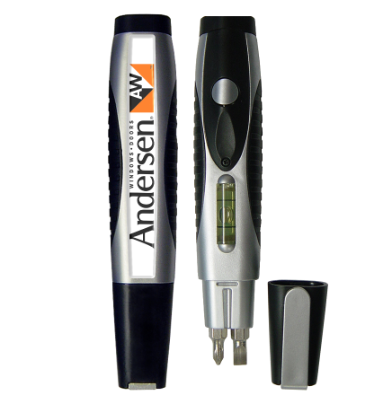 3-in1 Multi-Tool, Screwdriver, Level & LED Flashlight - Full Color