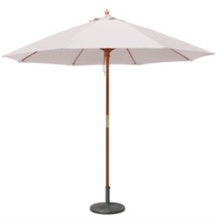 9' Round Wood Umbrella with 8 Ribs, Blank