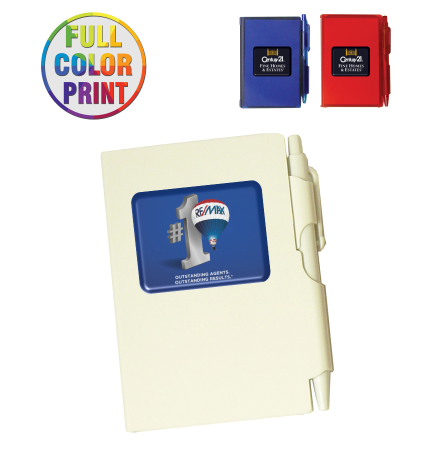 Full Color Pocket-Size Notebook w/ Pen Attached