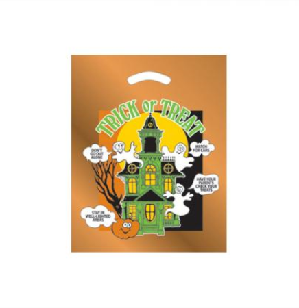 Haunted House & Ghosts Die Cut Bag • 12" x 15"