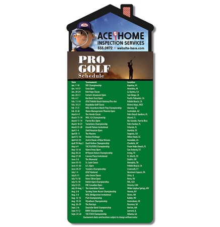 Golf Schedules Magna-Card House Shape Magnet (3.5x9)