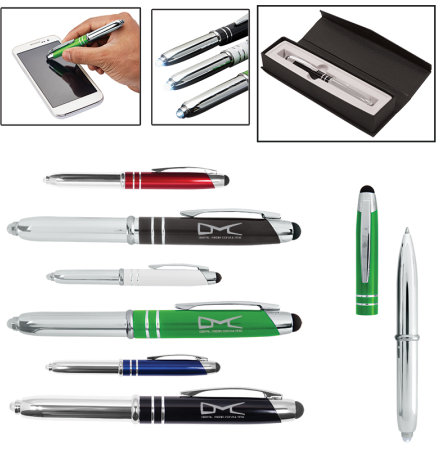 Executive 3-in-1 Metal Pen / Stylus w/ LED