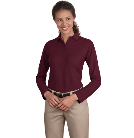 Port Authority® Ladies' Silk Touch™ Long Sleeve Polo Shirt