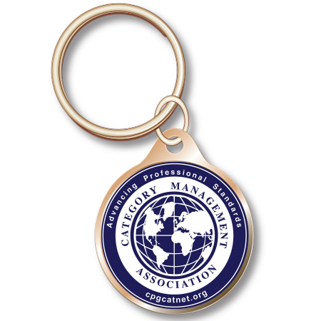 Full Color Metal Key Tag, Gold Tone