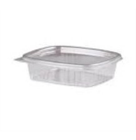 8 Oz. Plastic Food Container w/ Attached Hinge Lid