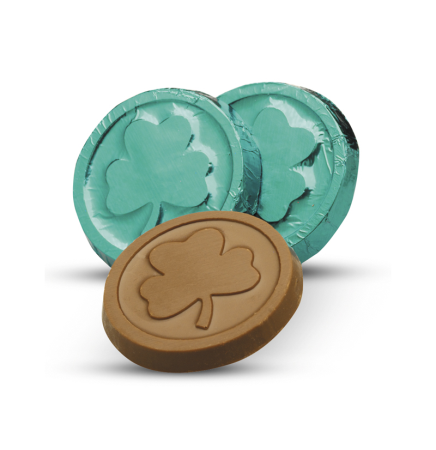 St Patrick Shamrock Chocolate Coin