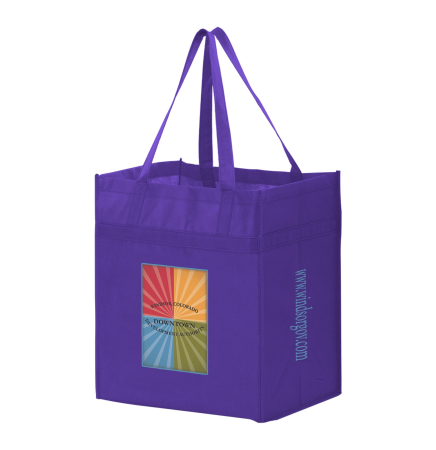 Heavy Duty Non-Woven Grocery Tote Bag w/Insert and Full Color (13"x10"x15") - Color Evolution